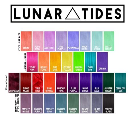 lunar tides hair dye|lunar tides chart.